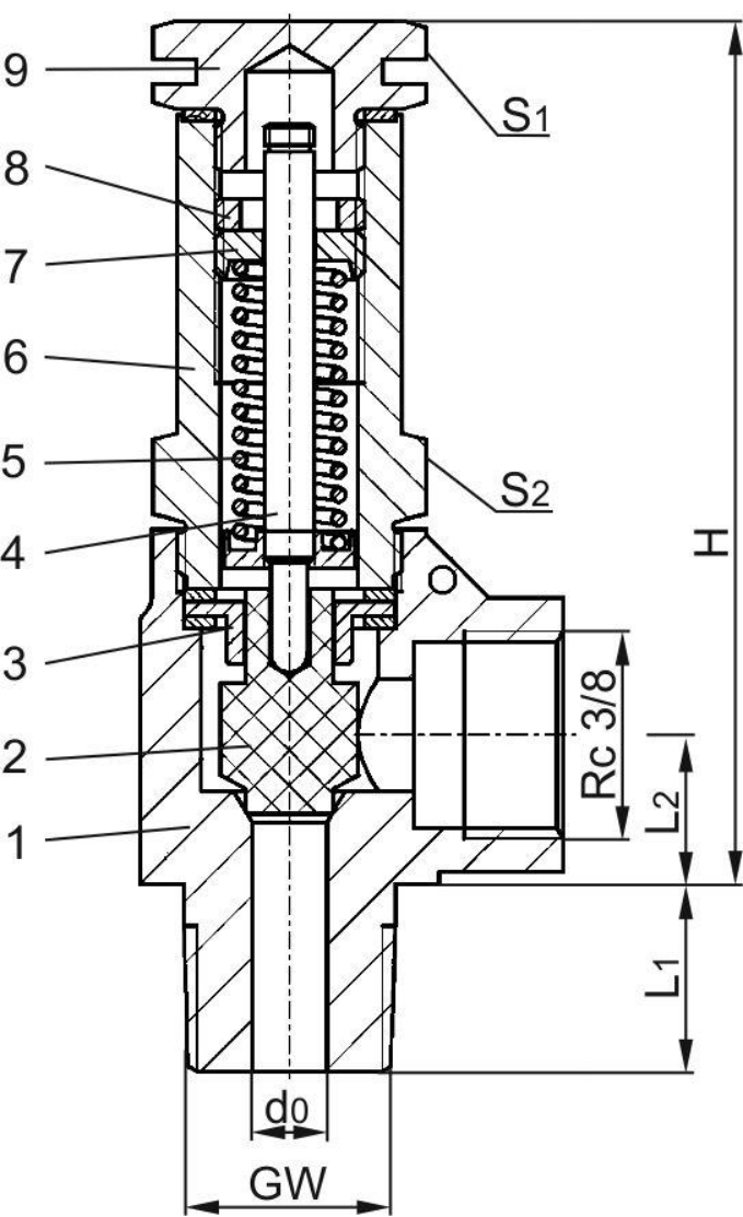 Βαλβίδα ασφάλειας τύπων γωνίας, βαλβίδες μιας 351 κρυογόνες ασφάλειας CF8M DN25 PN63 0
